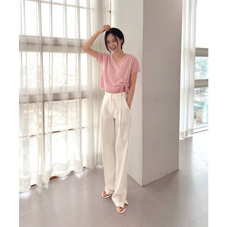 クロップシャーリングストラップニット | by muni:r | 詳細画像44 