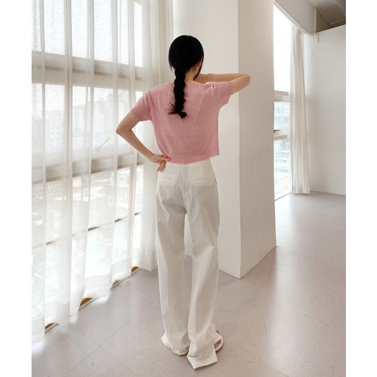 クロップシャーリングストラップニット | by muni:r | 詳細画像46 