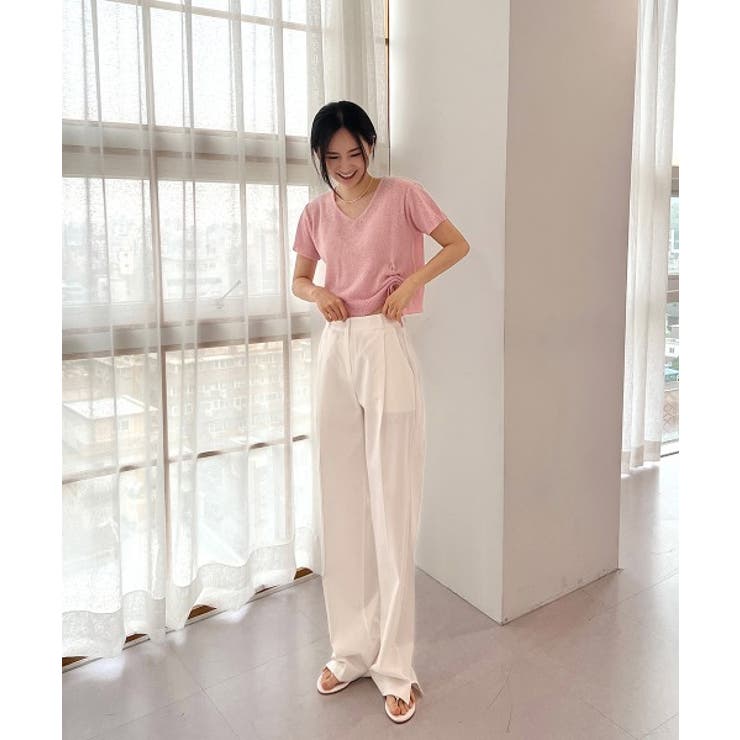 クロップシャーリングストラップニット | by muni:r | 詳細画像47 