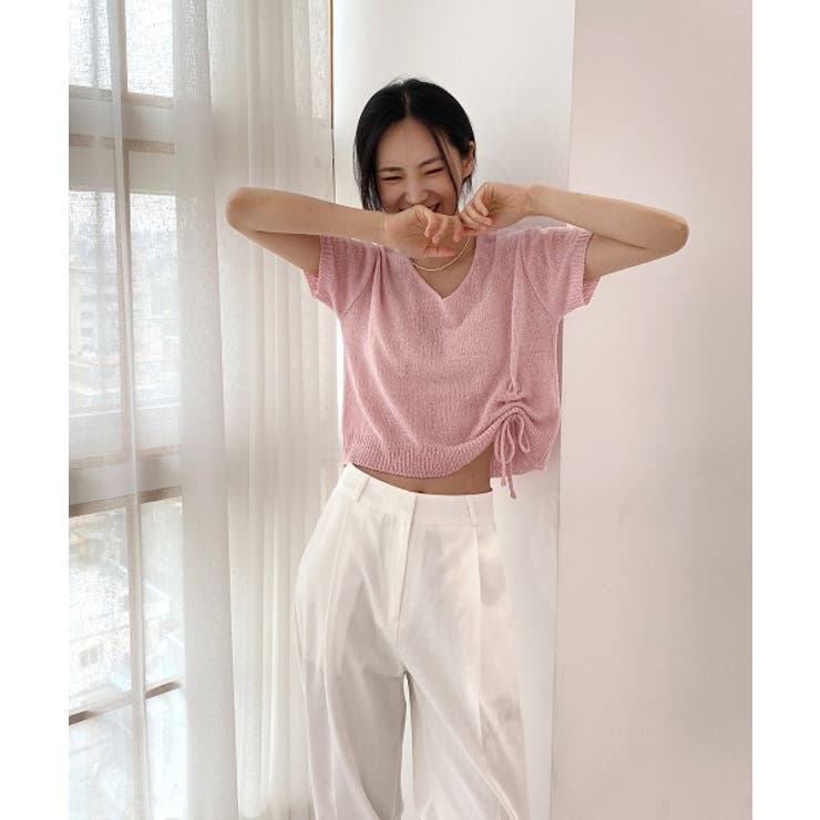 クロップシャーリングストラップニット | by muni:r | 詳細画像49 