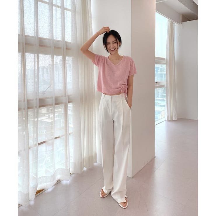 クロップシャーリングストラップニット | by muni:r | 詳細画像55 