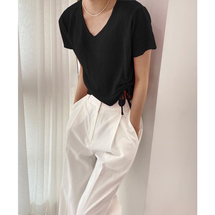 クロップシャーリングストラップニット | by muni:r | 詳細画像58 