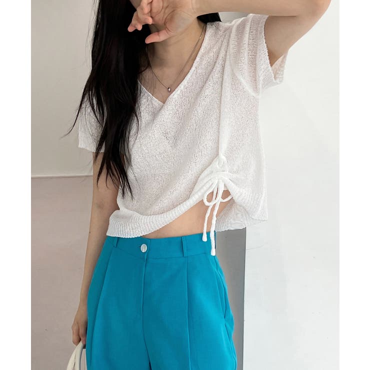 クロップシャーリングストラップニット | by muni:r | 詳細画像61 