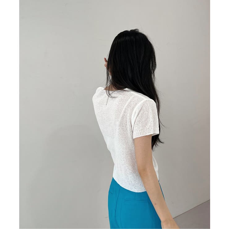 クロップシャーリングストラップニット | by muni:r | 詳細画像9 