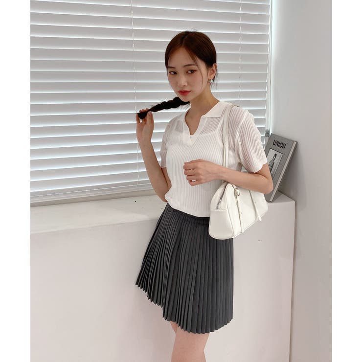 Vネックカラーリブニット | by muni:r | 詳細画像11 