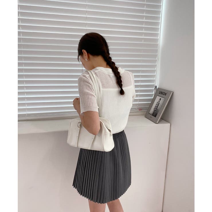 Vネックカラーリブニット | by muni:r | 詳細画像14 