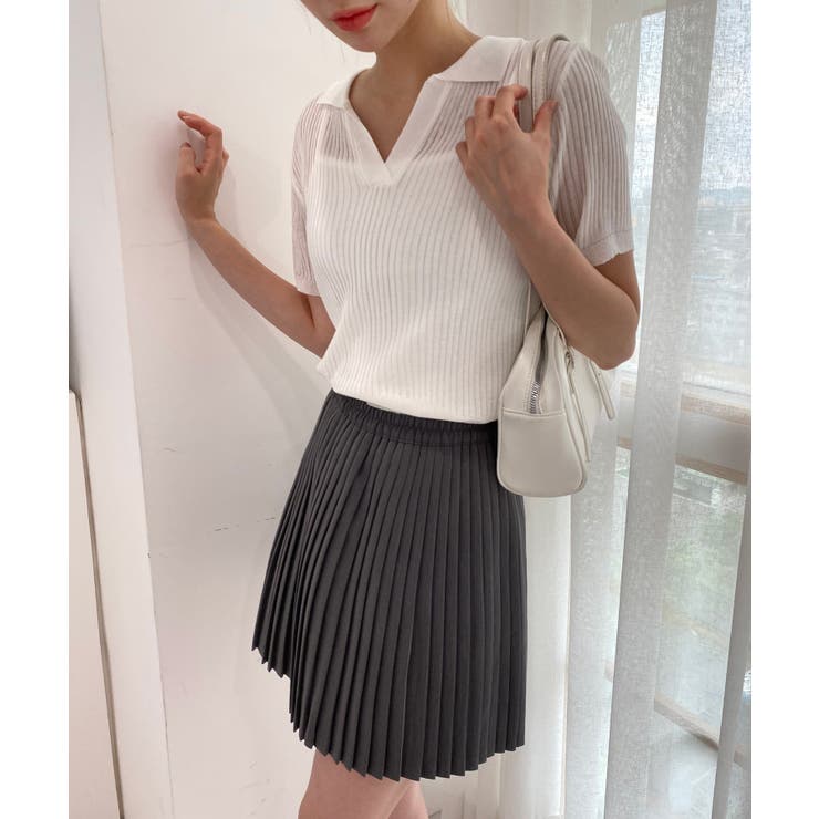 Vネックカラーリブニット | by muni:r | 詳細画像2 