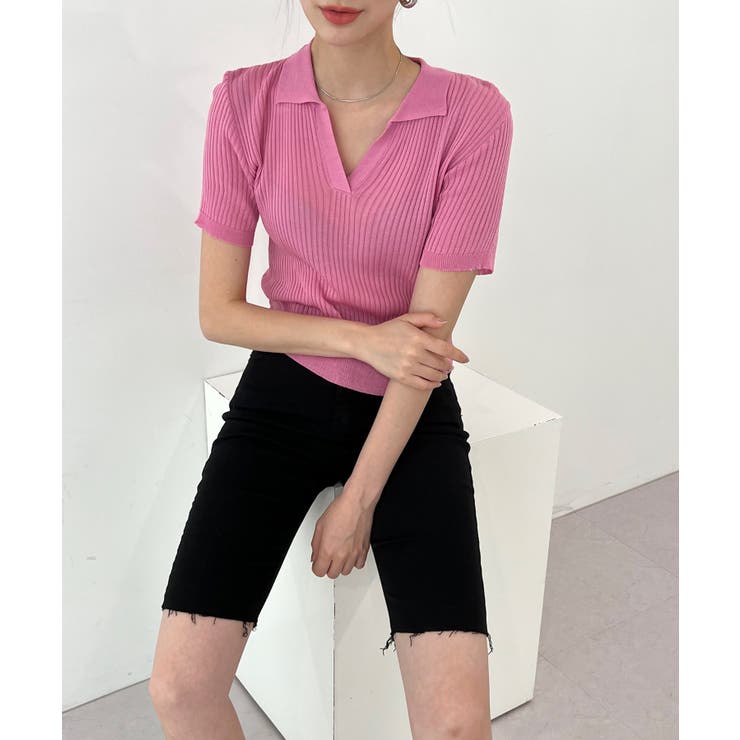 Vネックカラーリブニット | by muni:r | 詳細画像47 