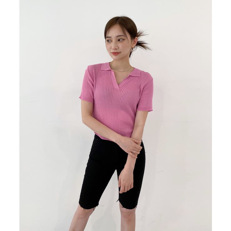 Vネックカラーリブニット | by muni:r | 詳細画像48 