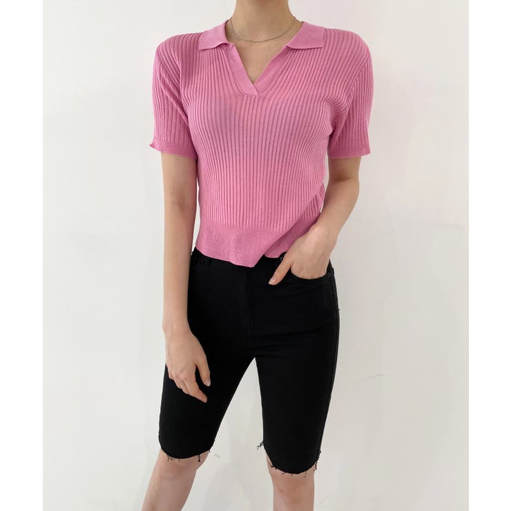 Vネックカラーリブニット | by muni:r | 詳細画像54 