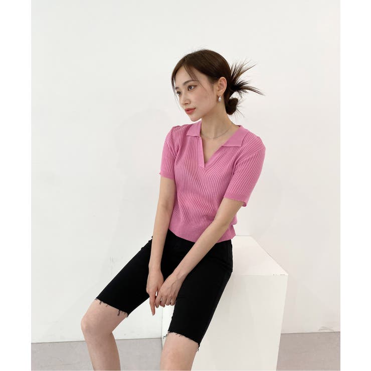 Vネックカラーリブニット | by muni:r | 詳細画像58 