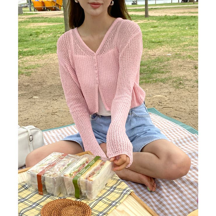 シースルーカラークロップドガーディガン | by muni:r | 詳細画像67 