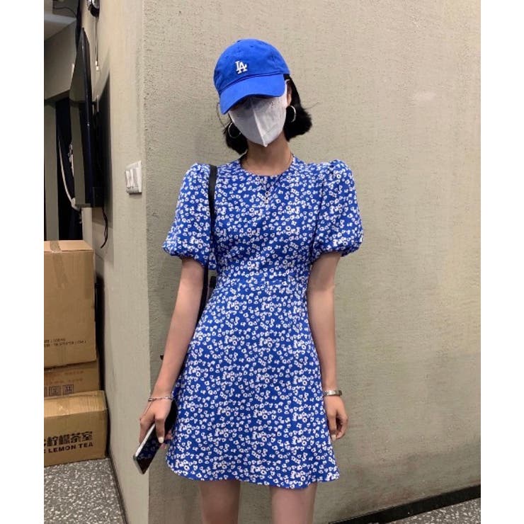 [GANNI] バックレスフローラルパターンミニワンピース GANNI フローラルジャカード ミニワンピース | THE OUTNET