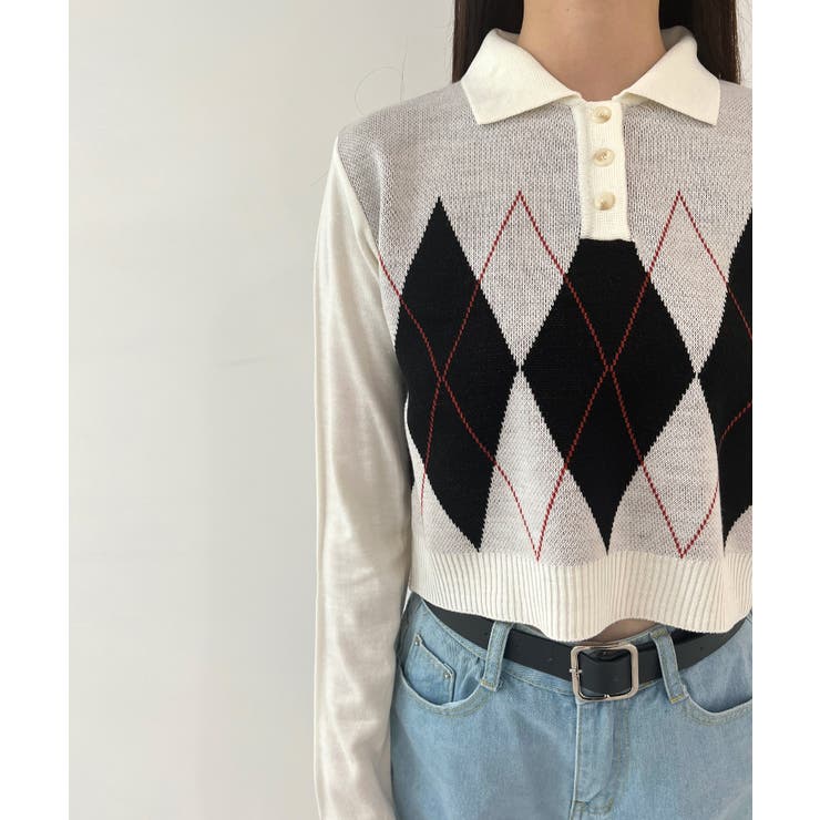 アーガイルチェッククロップニット | by muni:r | 詳細画像17 