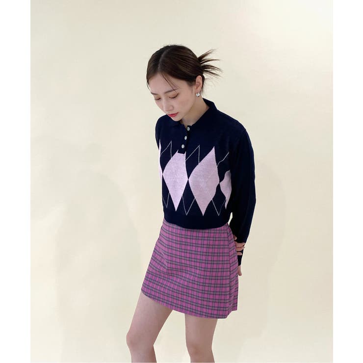 アーガイルチェッククロップニット | by muni:r | 詳細画像21 