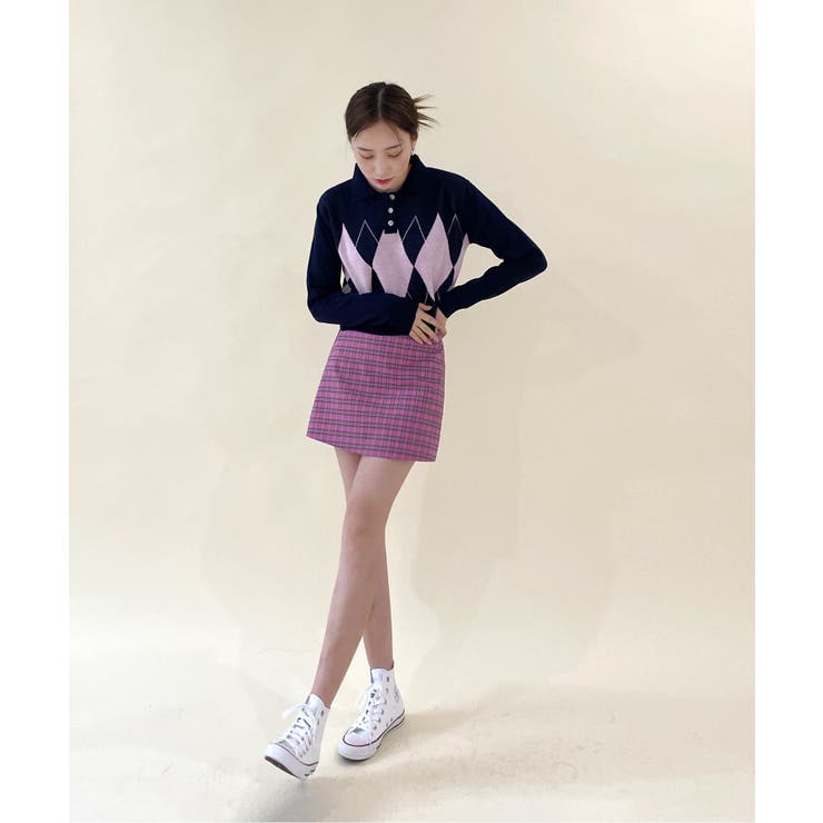 アーガイルチェッククロップニット | by muni:r | 詳細画像25 