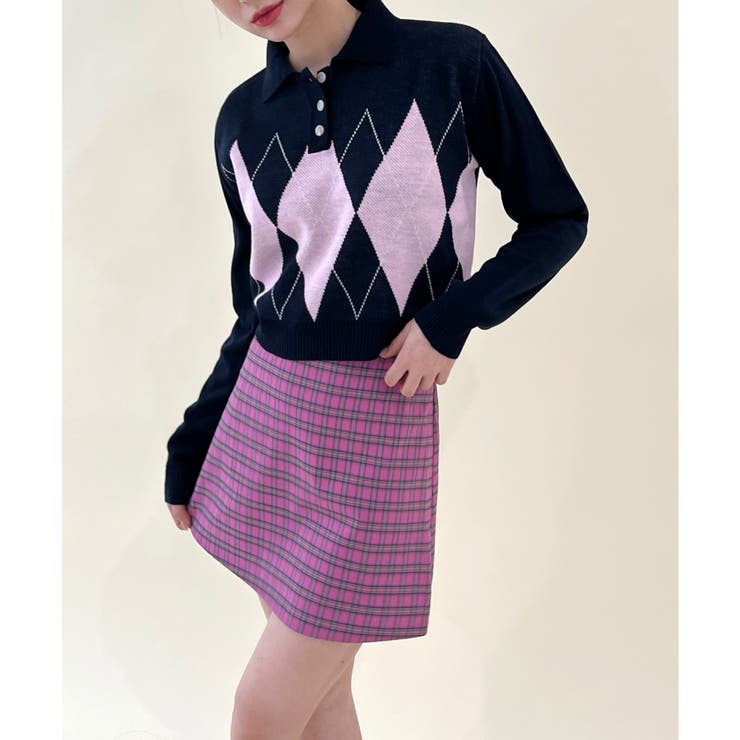 アーガイルチェッククロップニット | by muni:r | 詳細画像26 