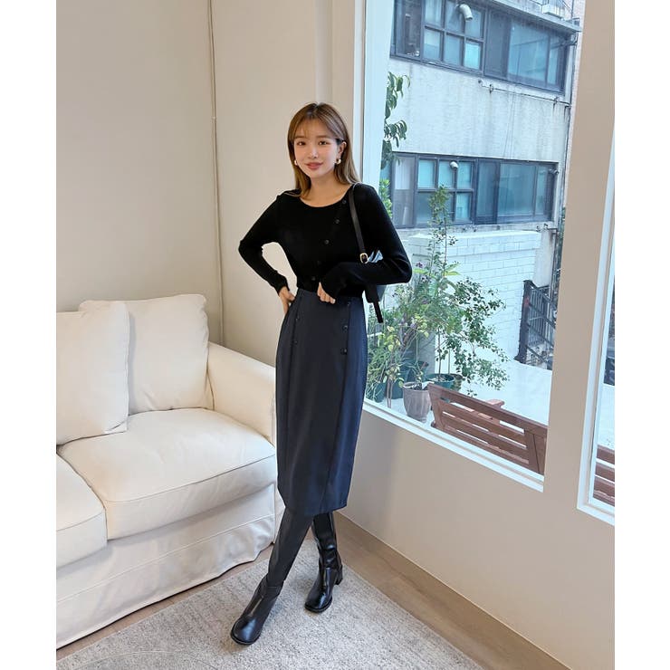 アンバランス斜線ニットカーディガン | by muni:r | 詳細画像11 