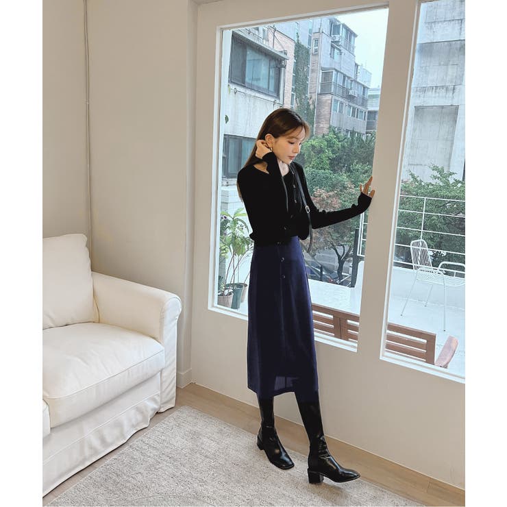 アンバランス斜線ニットカーディガン | by muni:r | 詳細画像12 