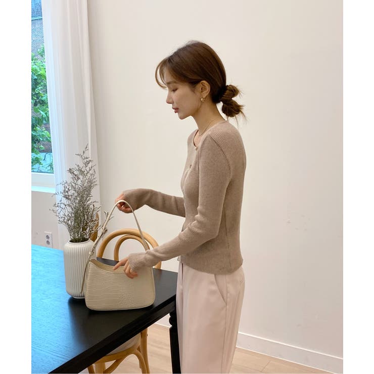 アンバランス斜線ニットカーディガン | by muni:r | 詳細画像18 