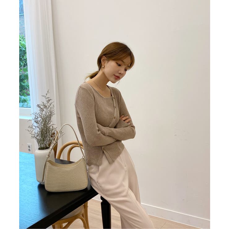 アンバランス斜線ニットカーディガン | by muni:r | 詳細画像21 