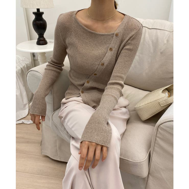 アンバランス斜線ニットカーディガン | by muni:r | 詳細画像30 