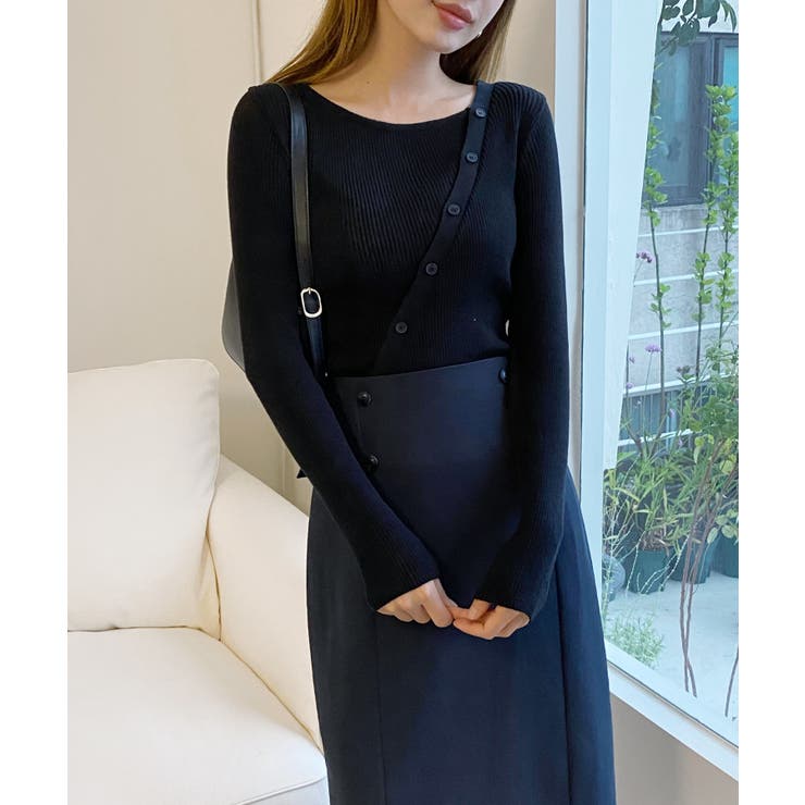 アンバランス斜線ニットカーディガン | by muni:r | 詳細画像8 