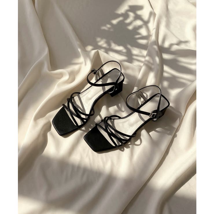 スクエアヒール クロスストラップ サンダル | by muni:r | 詳細画像11 