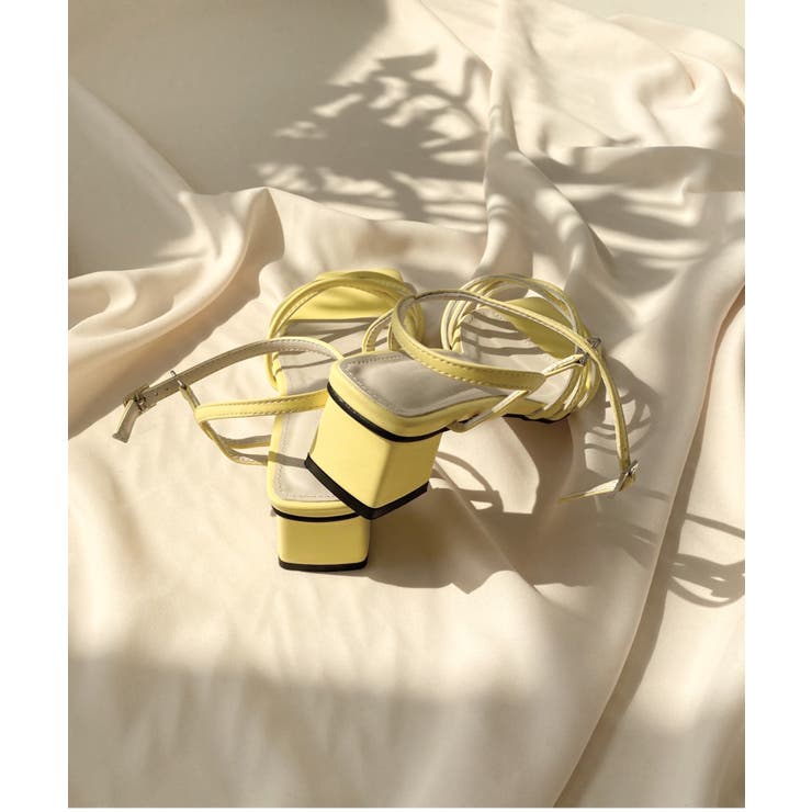 スクエアヒール クロスストラップ サンダル | by muni:r | 詳細画像13 