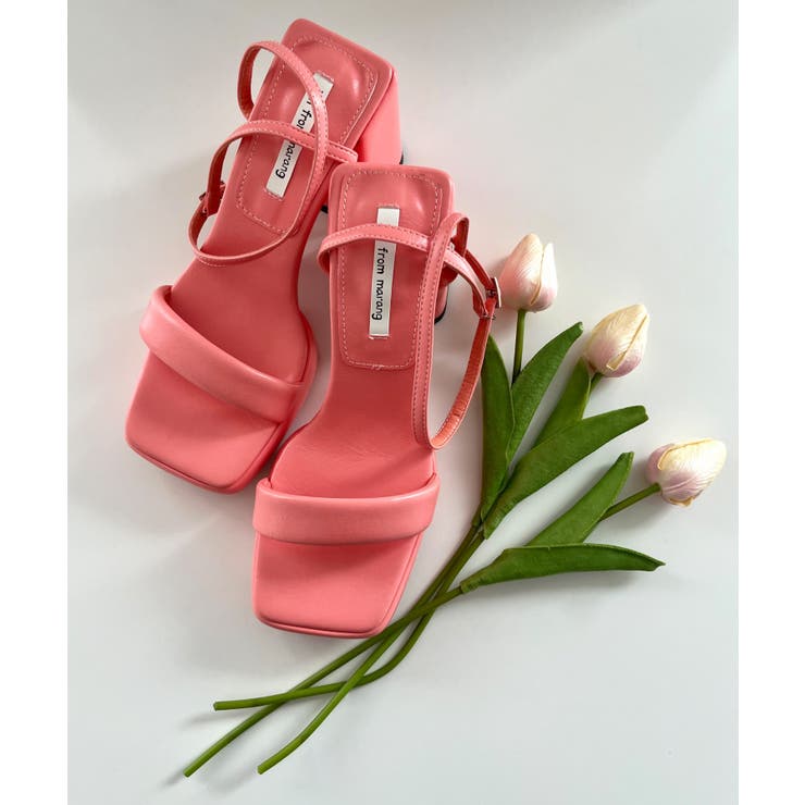 ピンク | ビビッドユニークストラップサンダル | by muni:r