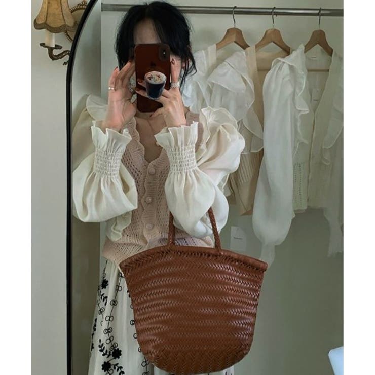 シフォンフリルニットカーディガン | by muni:r | 詳細画像1 