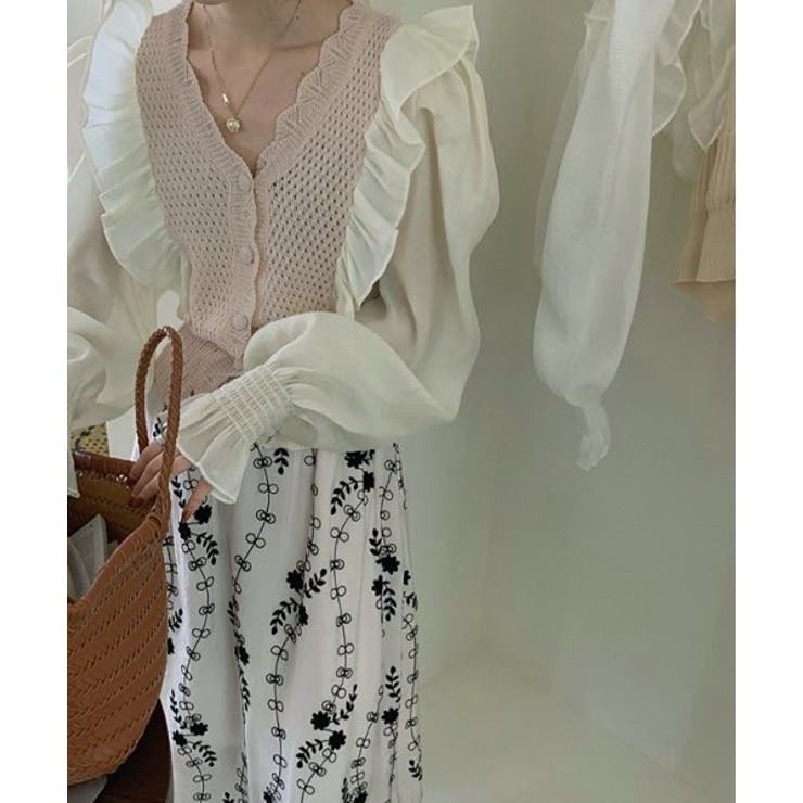 シフォンフリルニットカーディガン | by muni:r | 詳細画像2 