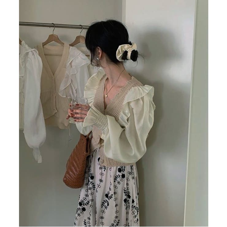 シフォンフリルニットカーディガン | by muni:r | 詳細画像4 