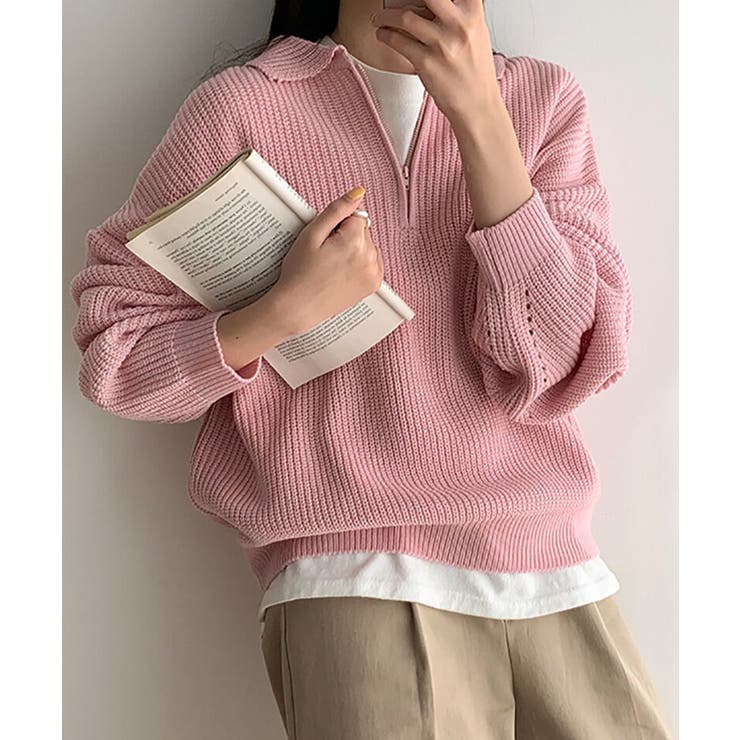 デイリールーズフィットカラーハーフジップ | by muni:r | 詳細画像10 