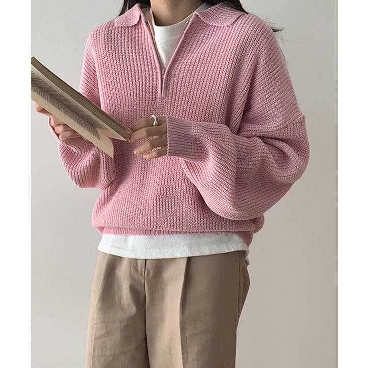 デイリールーズフィットカラーハーフジップ | by muni:r | 詳細画像11 