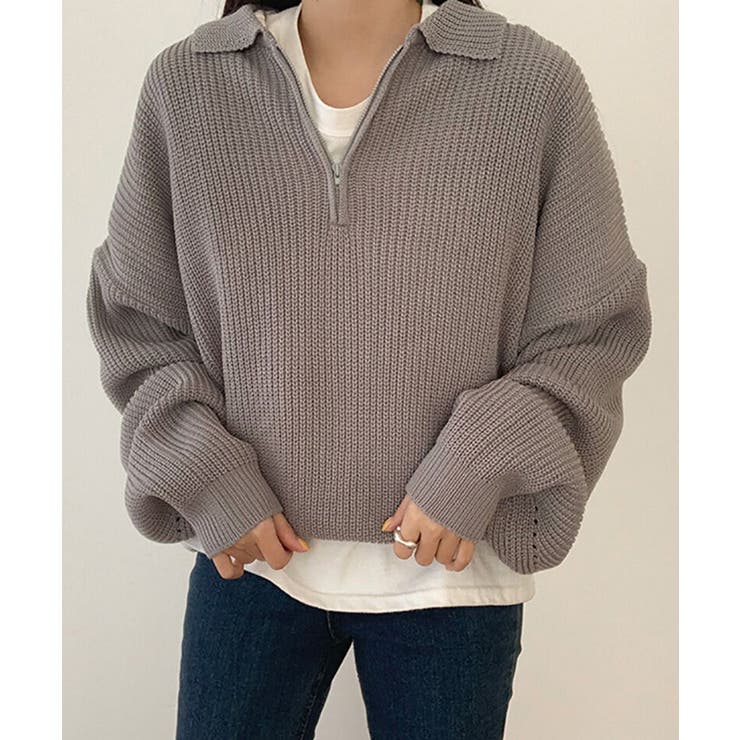 デイリールーズフィットカラーハーフジップ | by muni:r | 詳細画像12 