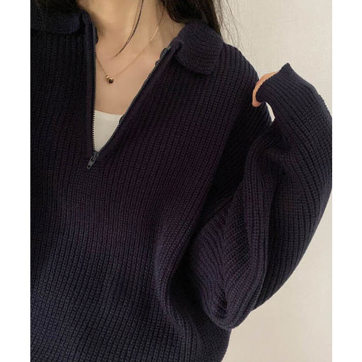 デイリールーズフィットカラーハーフジップ | by muni:r | 詳細画像15 