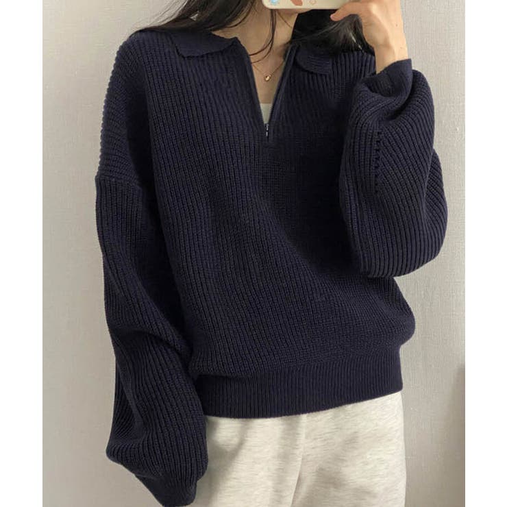 デイリールーズフィットカラーハーフジップ | by muni:r | 詳細画像16 