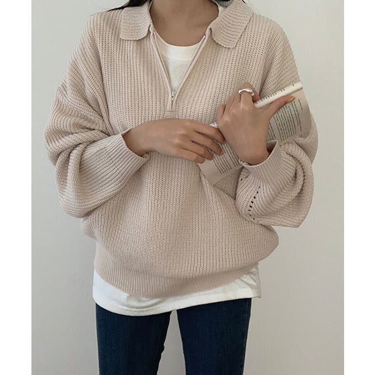 デイリールーズフィットカラーハーフジップ | by muni:r | 詳細画像5 