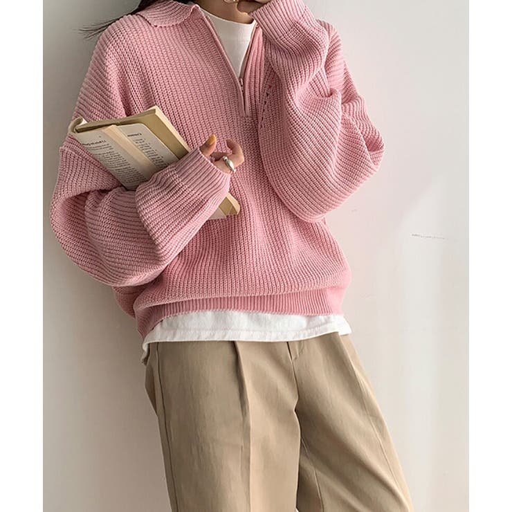 デイリールーズフィットカラーハーフジップ | by muni:r | 詳細画像7 