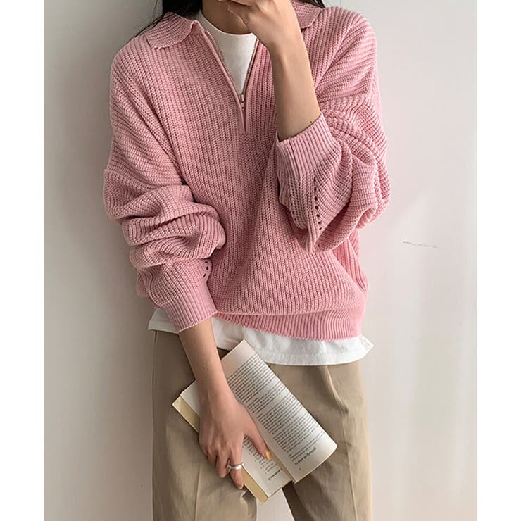 デイリールーズフィットカラーハーフジップ | by muni:r | 詳細画像9 