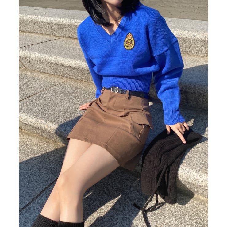 ワッペン刺繍Vネックニット | by muni:r | 詳細画像18 