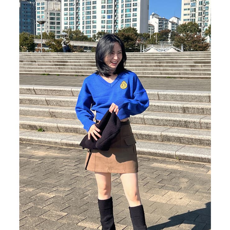 ワッペン刺繍Vネックニット | by muni:r | 詳細画像23 