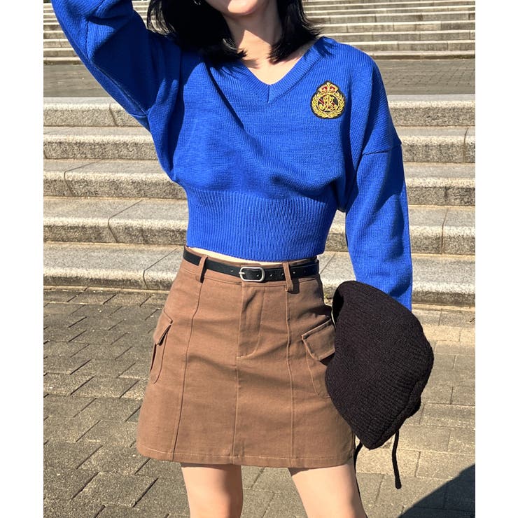 ワッペン刺繍Vネックニット | by muni:r | 詳細画像24 