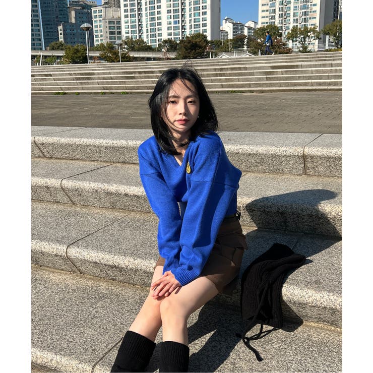 ワッペン刺繍Vネックニット | by muni:r | 詳細画像26 