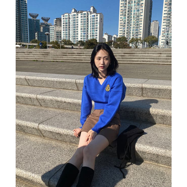 ワッペン刺繍Vネックニット | by muni:r | 詳細画像28 