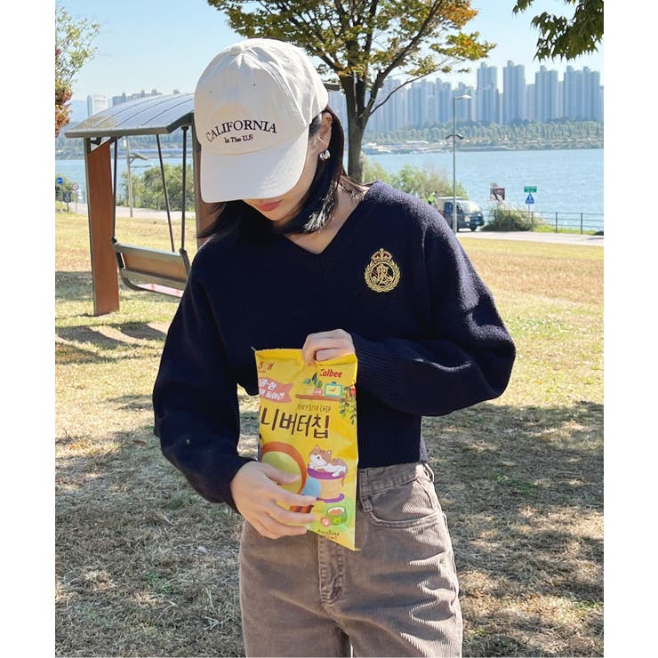 ワッペン刺繍Vネックニット | by muni:r | 詳細画像35 