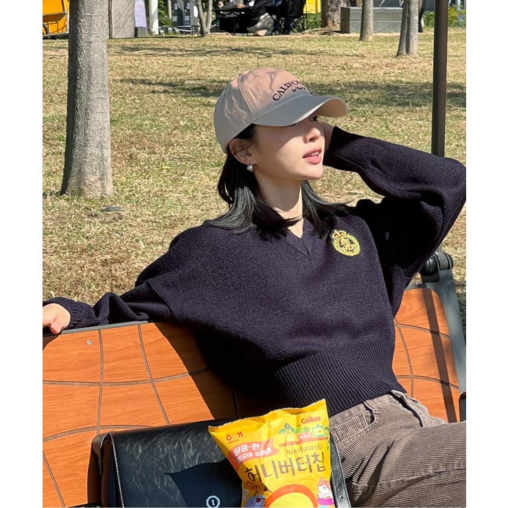 ワッペン刺繍Vネックニット | by muni:r | 詳細画像45 