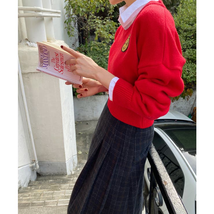 ワッペン刺繍Vネックニット | by muni:r | 詳細画像49 