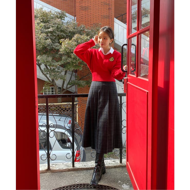 ワッペン刺繍Vネックニット | by muni:r | 詳細画像52 